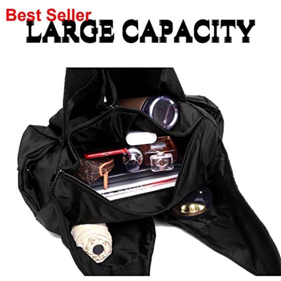 Large Waterproof Nylon Tote Shoulder Bag for Work Travel Lightweight - Picture 3 of 7